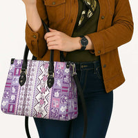 Hawaii Makahiki Turtle Leather Bag Violet Tapa Pattern LT05 - Polynesian Pride