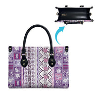 Hawaii Makahiki Turtle Leather Bag Violet Tapa Pattern LT05 - Polynesian Pride