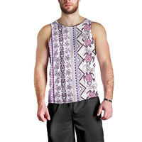 Hawaii Makahiki Turtle Men Tank Top Violet Tapa Pattern LT05 - Polynesian Pride