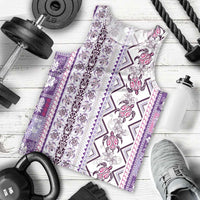 Hawaii Makahiki Turtle Men Tank Top Violet Tapa Pattern LT05 - Polynesian Pride