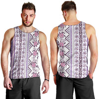 Hawaii Makahiki Turtle Men Tank Top Violet Tapa Pattern LT05 - Polynesian Pride
