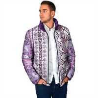 Hawaii Makahiki Turtle Padded Jacket Violet Tapa Pattern LT05 - Polynesian Pride