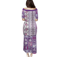 Hawaii Makahiki Turtle Puletasi Violet Tapa Pattern LT05 - Polynesian Pride