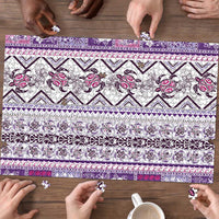 Hawaii Makahiki Turtle Puzzle Violet Tapa Pattern LT05 - Polynesian Pride