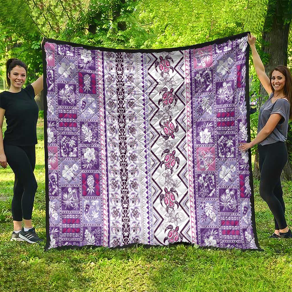 Hawaii Makahiki Turtle Quilt Violet Tapa Pattern LT05 - Polynesian Pride