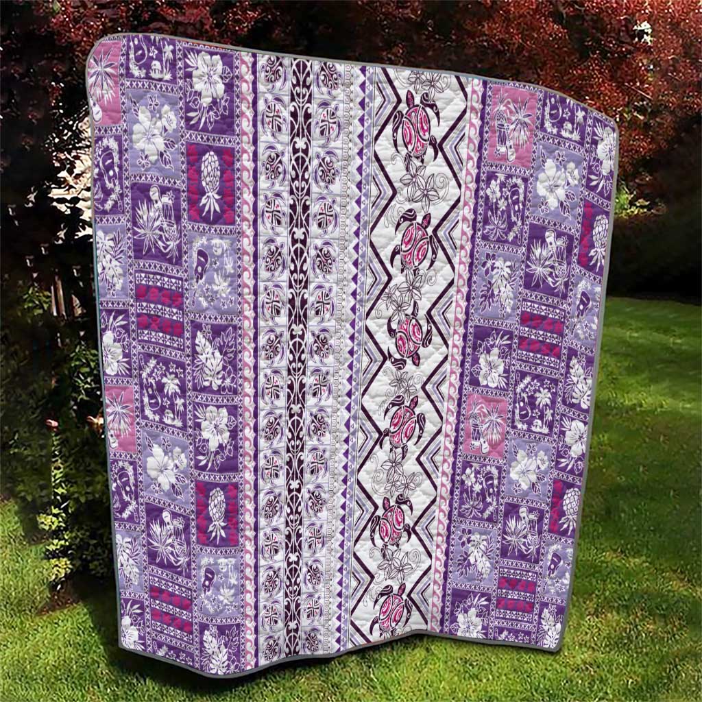 Hawaii Makahiki Turtle Quilt Violet Tapa Pattern LT05 - Polynesian Pride