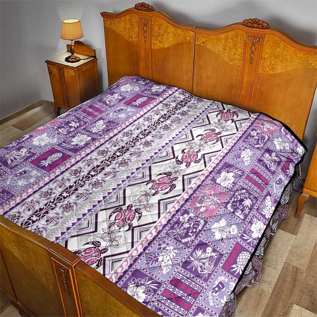 Hawaii Makahiki Turtle Quilt Violet Tapa Pattern LT05 - Polynesian Pride
