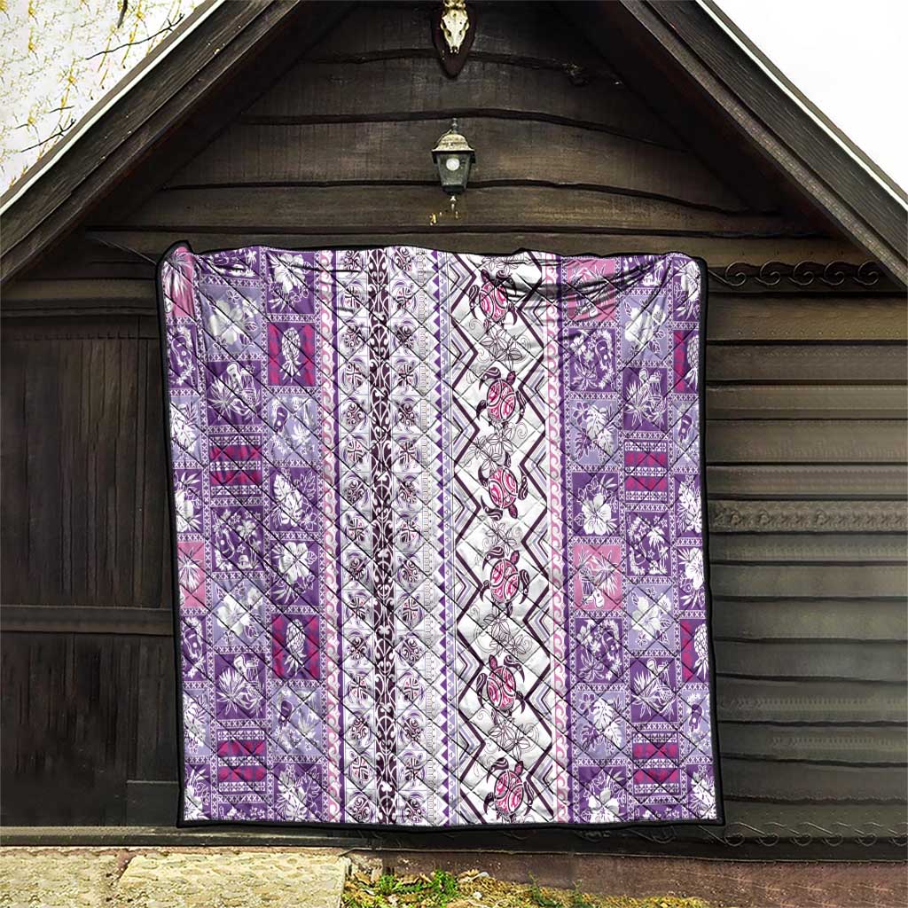 Hawaii Makahiki Turtle Quilt Violet Tapa Pattern LT05 - Polynesian Pride