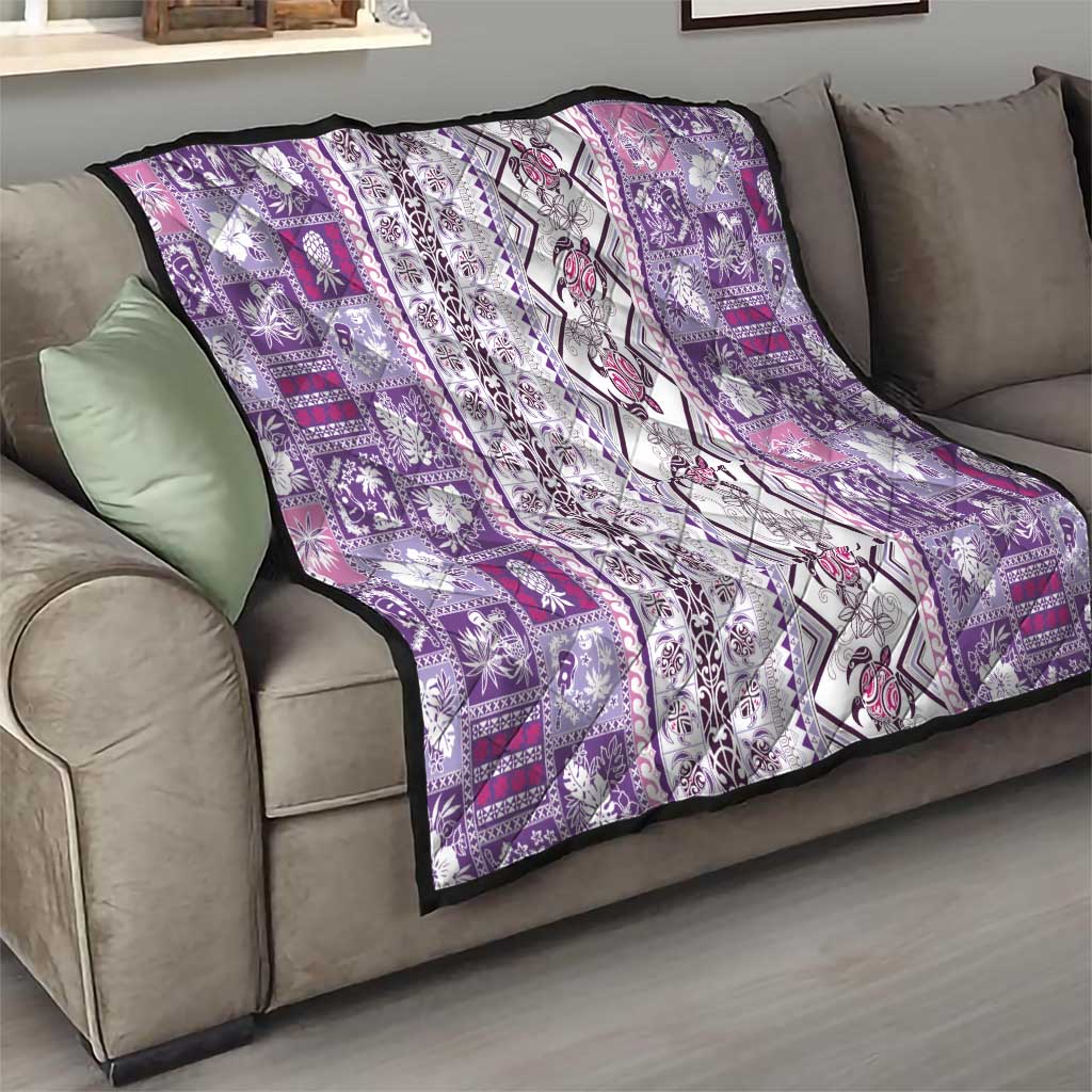 Hawaii Makahiki Turtle Quilt Violet Tapa Pattern LT05 - Polynesian Pride
