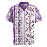 Hawaii Makahiki Turtle Rugby Jersey Violet Tapa Pattern LT05 Violet - Polynesian Pride