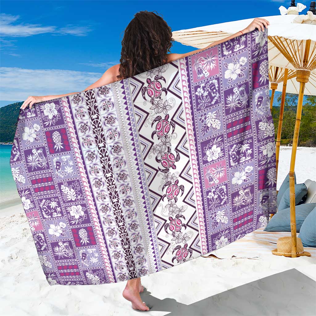 Hawaii Makahiki Turtle Sarong Violet Tapa Pattern LT05 One Size 44 x 66 inches Violet - Polynesian Pride