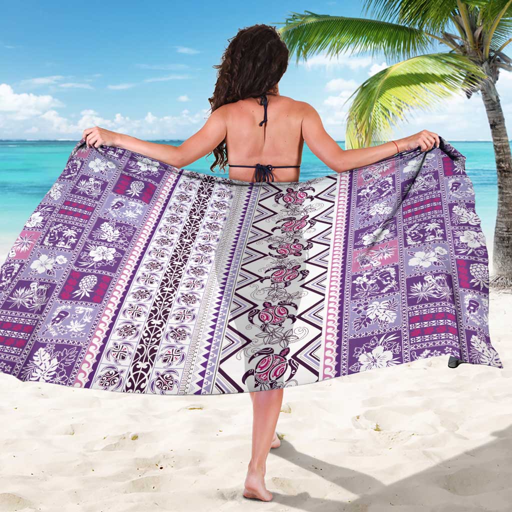 Hawaii Makahiki Turtle Sarong Violet Tapa Pattern LT05 - Polynesian Pride
