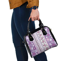 Hawaii Makahiki Turtle Shoulder Handbag Violet Tapa Pattern LT05 - Polynesian Pride