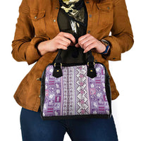 Hawaii Makahiki Turtle Shoulder Handbag Violet Tapa Pattern LT05 - Polynesian Pride