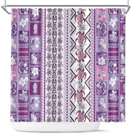 Hawaii Makahiki Turtle Shower Curtain Violet Tapa Pattern LT05 Violet - Polynesian Pride