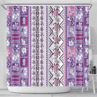 Hawaii Makahiki Turtle Shower Curtain Violet Tapa Pattern LT05 - Polynesian Pride