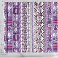 Hawaii Makahiki Turtle Shower Curtain Violet Tapa Pattern LT05 - Polynesian Pride