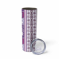 Hawaii Makahiki Turtle Skinny Tumbler Violet Tapa Pattern LT05 - Polynesian Pride