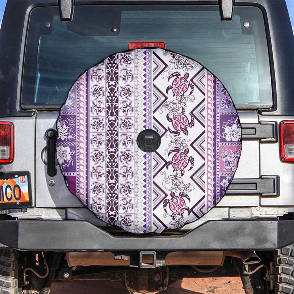 Hawaii Makahiki Turtle Spare Tire Cover Violet Tapa Pattern LT05 Violet - Polynesian Pride