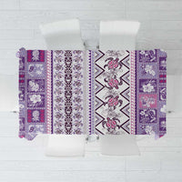Hawaii Makahiki Turtle Tablecloth Violet Tapa Pattern LT05 Violet - Polynesian Pride