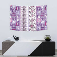 Hawaii Makahiki Turtle Tapestry Violet Tapa Pattern LT05 - Polynesian Pride
