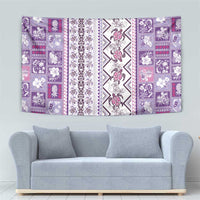 Hawaii Makahiki Turtle Tapestry Violet Tapa Pattern LT05 - Polynesian Pride