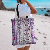 Hawaii Makahiki Turtle Tote Bag Violet Tapa Pattern LT05 - Polynesian Pride