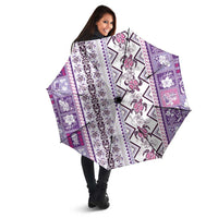 Hawaii Makahiki Turtle Umbrella Violet Tapa Pattern LT05 - Polynesian Pride