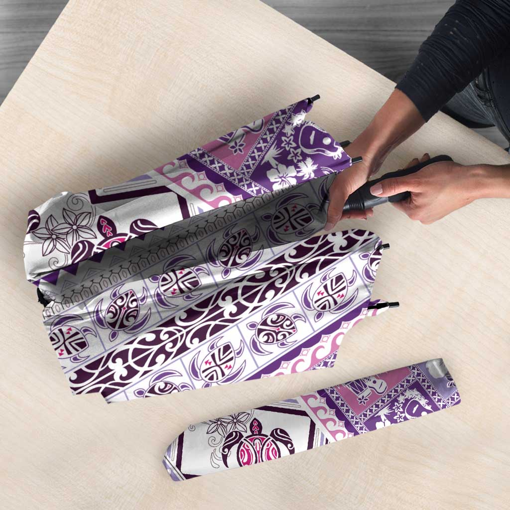 Hawaii Makahiki Turtle Umbrella Violet Tapa Pattern LT05 - Polynesian Pride