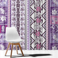 Hawaii Makahiki Turtle Window Curtain Violet Tapa Pattern LT05 - Polynesian Pride
