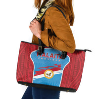 Malaita Province Day Leather Tote Bag Unique Style LT05 Blue - Polynesian Pride