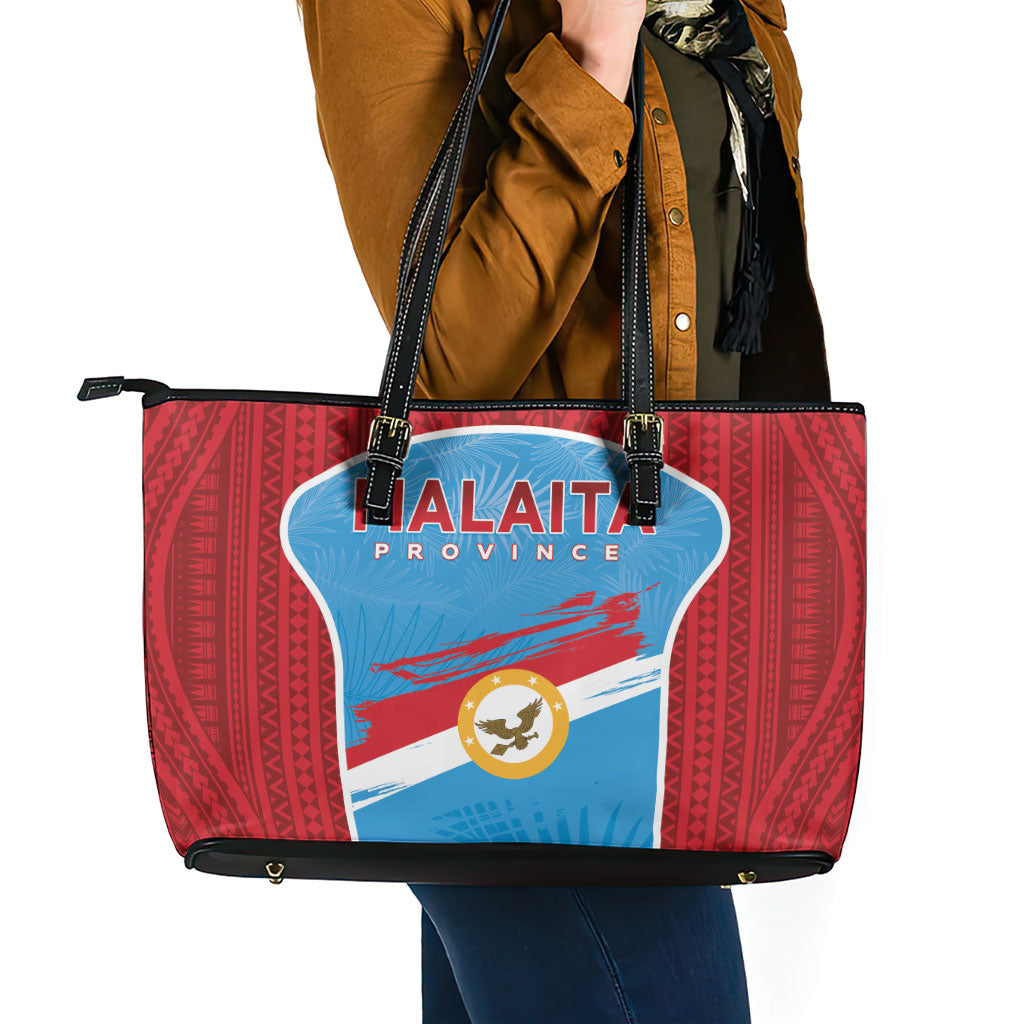 Malaita Province Day Leather Tote Bag Unique Style LT05 - Polynesian Pride