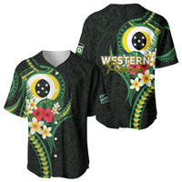 Solomon Islands Western Province Baseball Jersey Polynesian Pattern With Tropical Flowers LT05 - Polynesian Pride