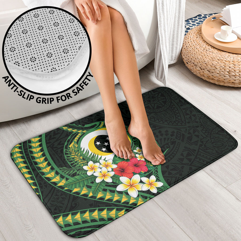 Solomon Islands Western Province Bathroom Set Polynesian Pattern With Tropical Flowers LT05 - Polynesian Pride