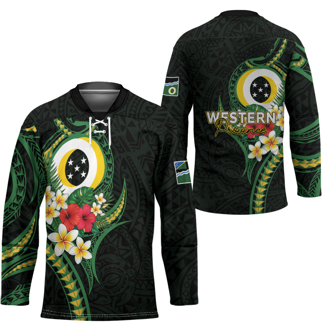Solomon Islands Western Province Hockey Jersey Polynesian Pattern With Tropical Flowers LT05 - Polynesian Pride