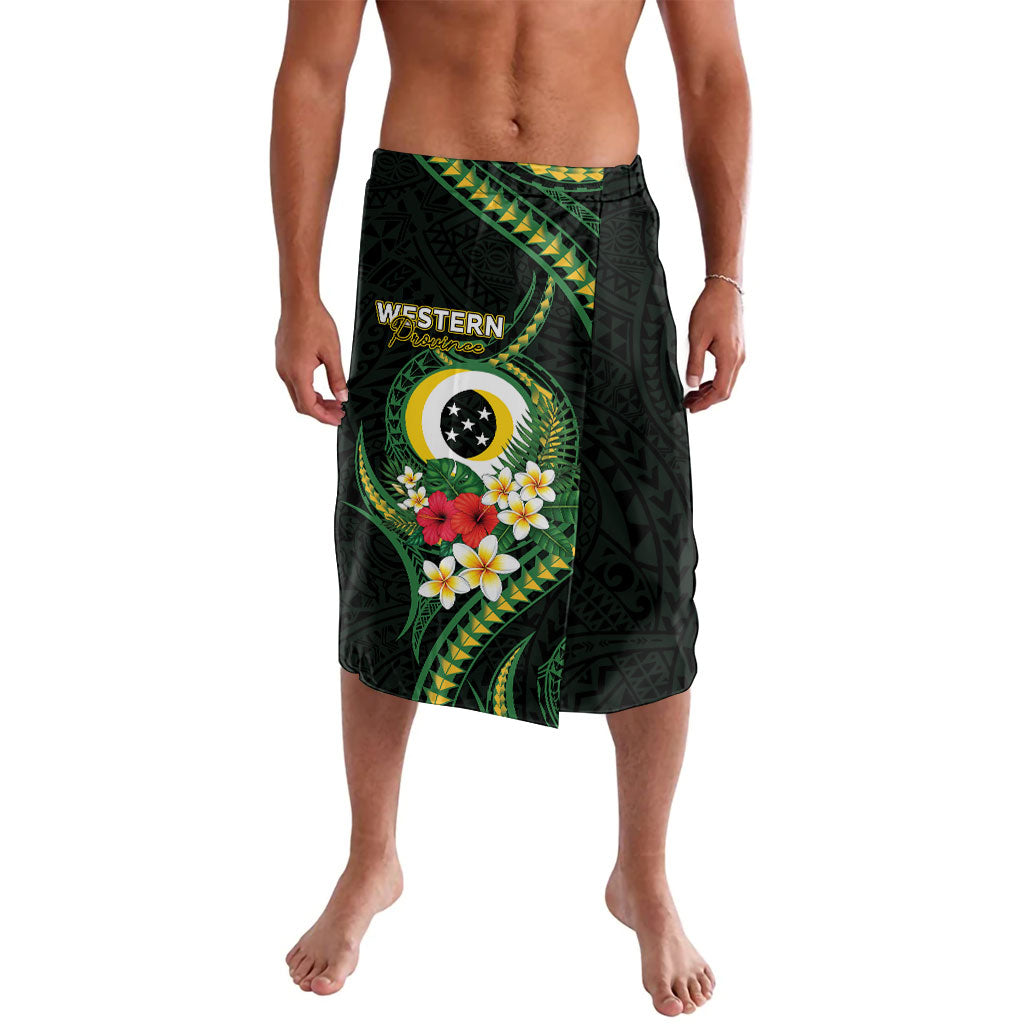 Solomon Islands Western Province Lavalava Polynesian Pattern With Tropical Flowers LT05 Green - Polynesian Pride