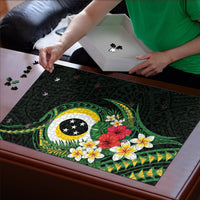 Solomon Islands Western Province Puzzle Polynesian Pattern With Tropical Flowers LT05 - Polynesian Pride