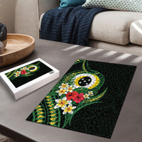 Solomon Islands Western Province Puzzle Polynesian Pattern With Tropical Flowers LT05 - Polynesian Pride