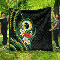Solomon Islands Western Province Quilt Polynesian Pattern With Tropical Flowers LT05 - Polynesian Pride