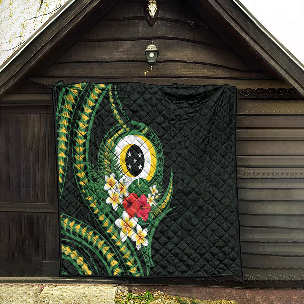 Solomon Islands Western Province Quilt Polynesian Pattern With Tropical Flowers LT05 - Polynesian Pride