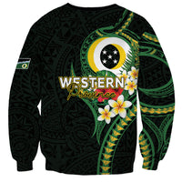 Solomon Islands Western Province Sweatshirt Polynesian Pattern With Tropical Flowers LT05 - Polynesian Pride