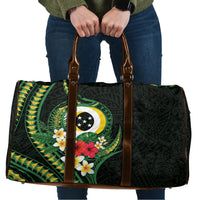 Solomon Islands Western Province Travel Bag Polynesian Pattern With Tropical Flowers LT05 Green - Polynesian Pride