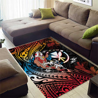Hawaii And Japan Area Rug Koi Fish With Kanaka Maoli LT05 - Polynesian Pride