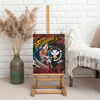 Hawaii And Japan Canvas Wall Art Koi Fish With Kanaka Maoli LT05 - Polynesian Pride
