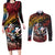 Hawaii And Japan Couples Matching Long Sleeve Bodycon Dress and Long Sleeve Button Shirt Koi Fish With Kanaka Maoli