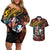 Hawaii And Japan Couples Matching Off Shoulder Short Dress and Hawaiian Shirt Koi Fish With Kanaka Maoli