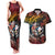 Hawaii And Japan Couples Matching Tank Maxi Dress and Hawaiian Shirt Koi Fish With Kanaka Maoli