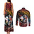 Hawaii And Japan Couples Matching Tank Maxi Dress and Long Sleeve Button Shirt Koi Fish With Kanaka Maoli