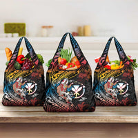 Hawaii And Japan Grocery Bag Koi Fish With Kanaka Maoli LT05 3-pack One Size Black - Polynesian Pride
