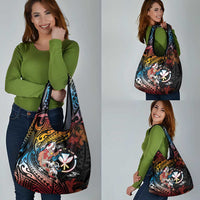 Hawaii And Japan Grocery Bag Koi Fish With Kanaka Maoli LT05 - Polynesian Pride